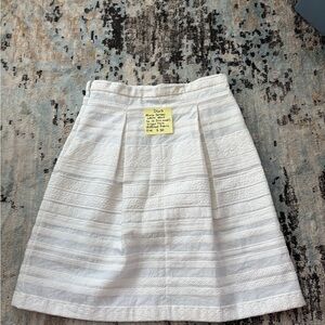 White Textured A-Line Skirt